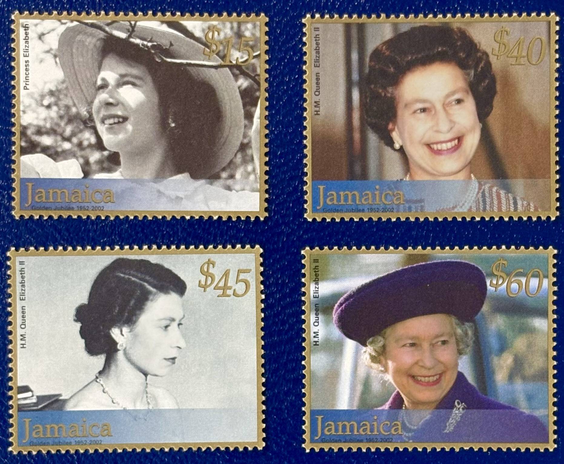 Jamaika - 4 Werte postfrisch "Thronbesteigung von Königin Elisabeth II."