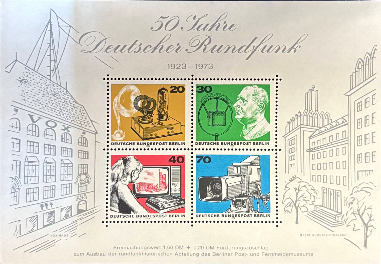 Berlin – Block 4 „50 Jahre Deutscher Rundfunk“ postfrisch