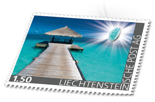 Liechtenstein - Die erste AMAZONIT-Briefmarke postfrisch