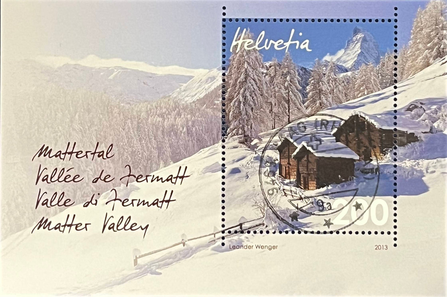 Schweiz Blockausgabe Katalog-Nr. 54 – „Mattertal“ – gestempelt