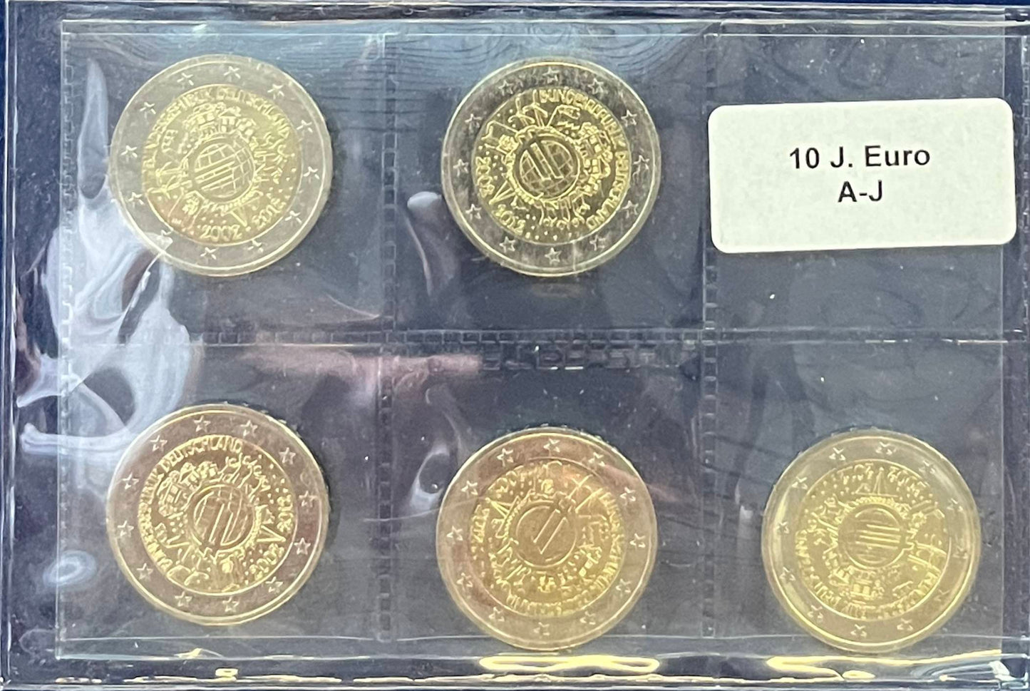 2-Euro-Gedenkmünzenset 2012 – 10 Jahre Euro-Bargeld – 5 Prägezeichen