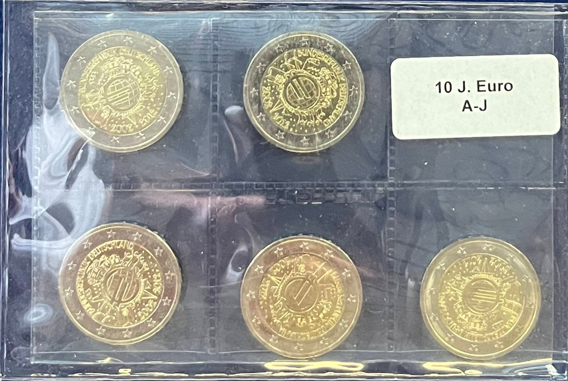 2-Euro-Gedenkmünzenset 2012 – 10 Jahre Euro-Bargeld – 5 Prägezeichen