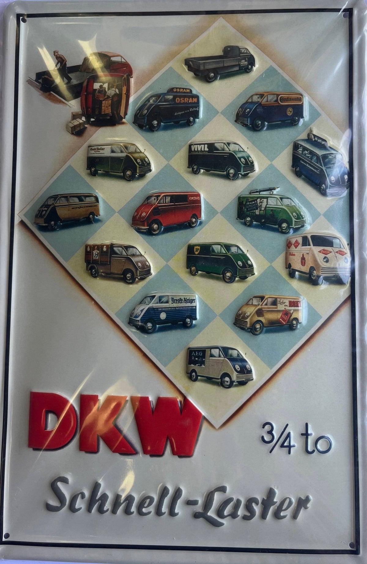 Blechschild – DKW 3/4 t Schnell-Laster
