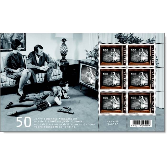 Schweiz -50 Jahre Mondlandung - Briefmarken-Kleinbogen postfrisch