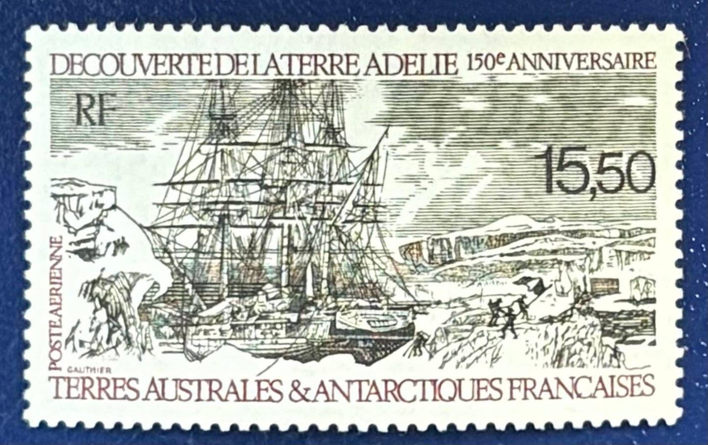 Französische Gebiete in der Antarktis - Einzelwert "150. Jahrestag der Entdeckung von Adelieland"