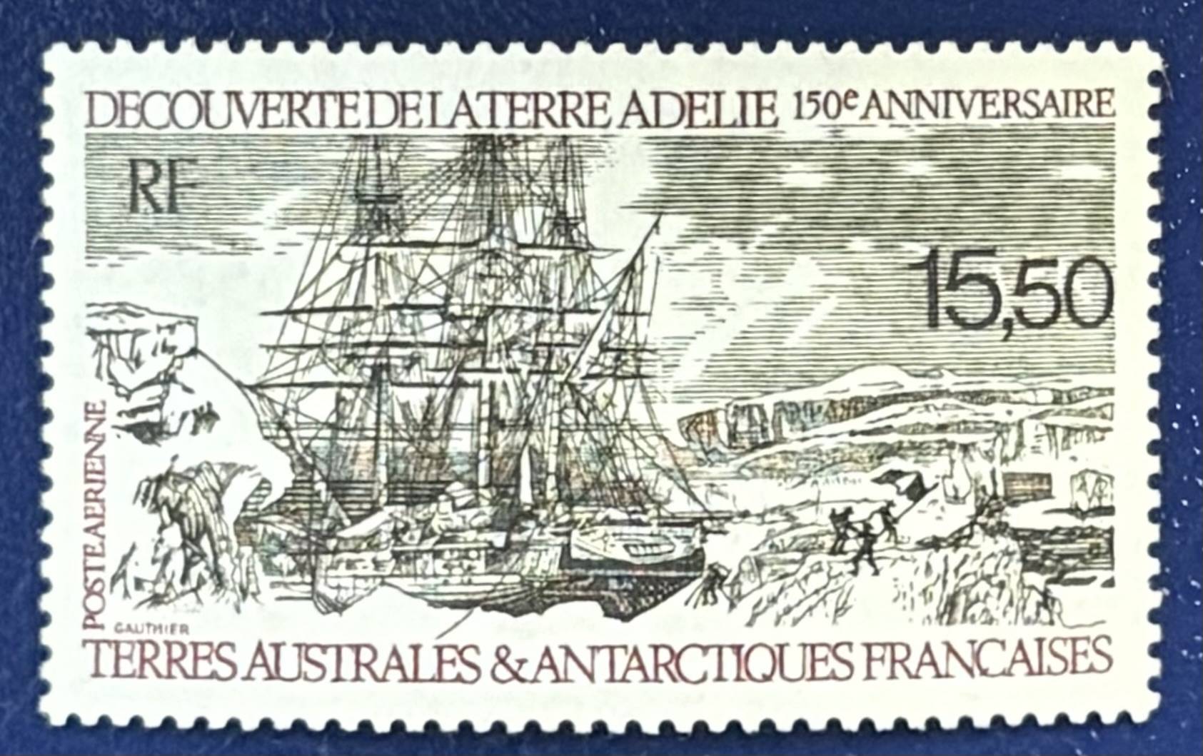 Französische Gebiete in der Antarktis - Einzelwert "150. Jahrestag der Entdeckung von Adelieland"