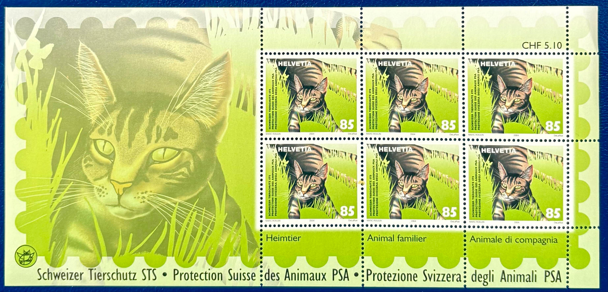 Schweiz – Drei Kleinbogen „Schweizer Tierschutz STS“