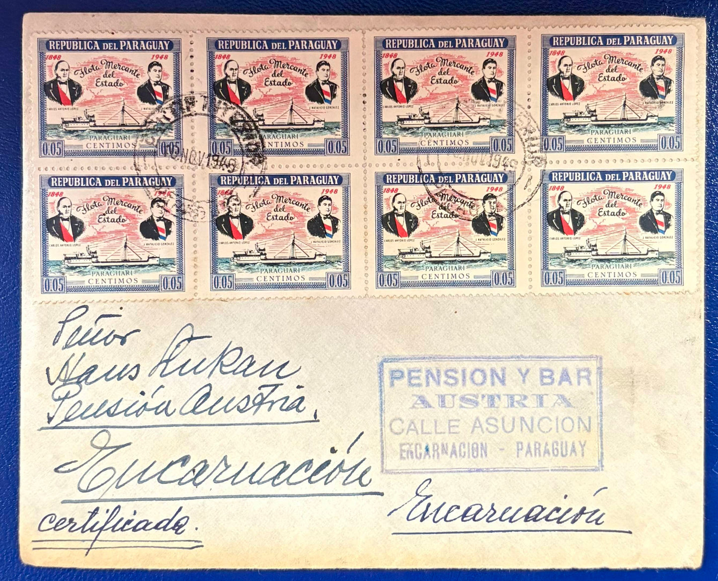 100 Jahre Handelsflotte schöner Bedarfsbrief mit interessanter Mehrfachfrankatur