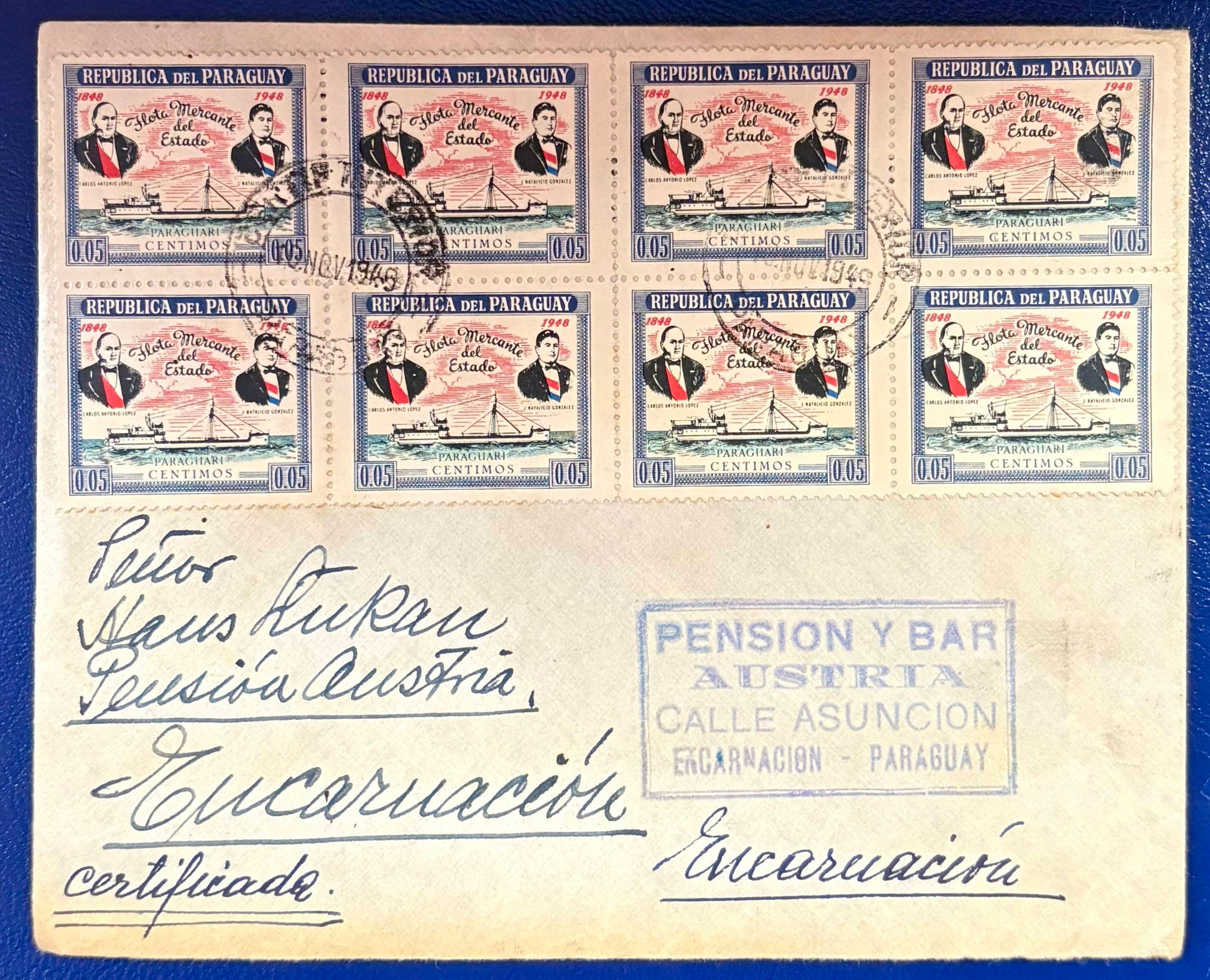 100 Jahre Handelsflotte schöner Bedarfsbrief mit interessanter Mehrfachfrankatur