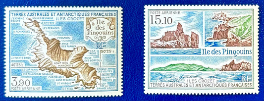 Französische Gebiete in der Antarktis - Satz mit zwei Werte "Ole des Pingouins"