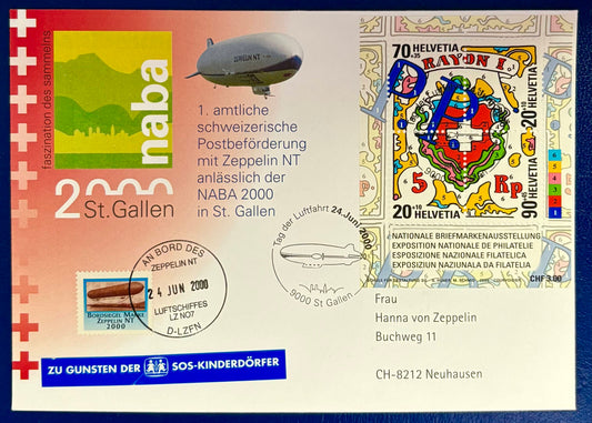 Schweiz - Zeppelinbeleg "naba 2000"