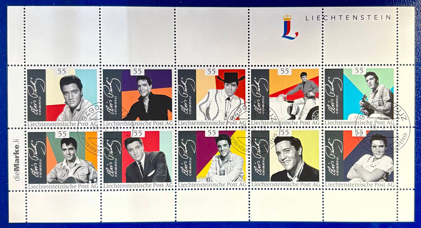 Liechtenstein - Kleinbogen exklusiv nur bei Hermann E. Sieger Elvis Presley gestempelt