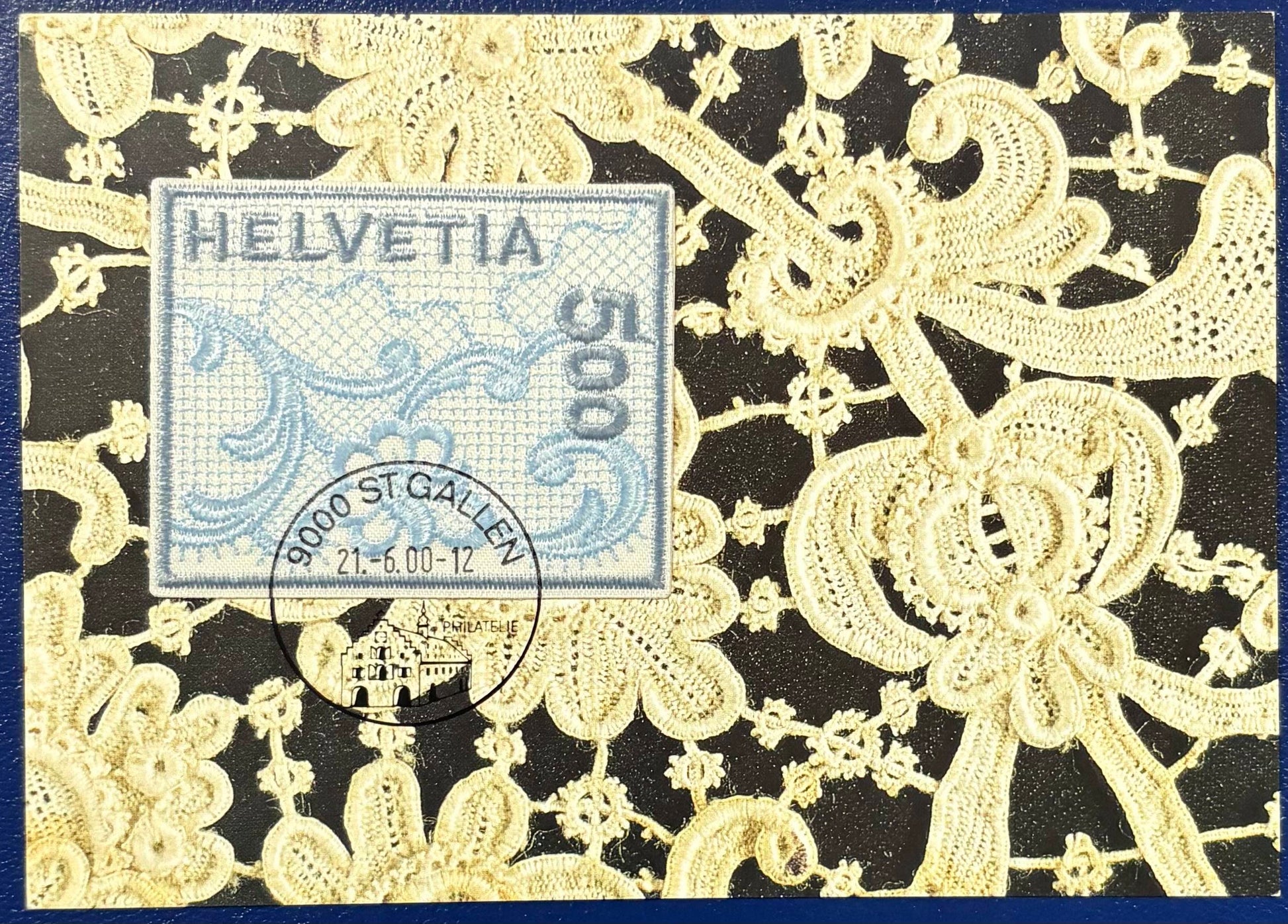 Die erste Stickerei-Briefmarke der Schweiz