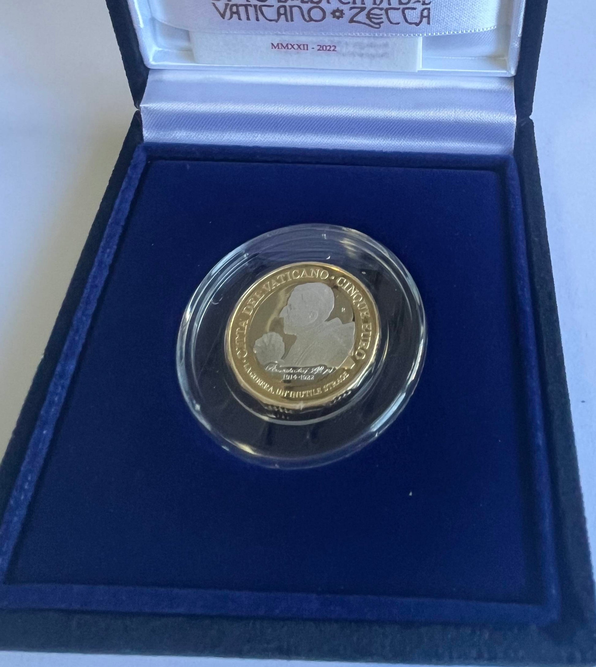 Vatikan - 5-Euro Gedenkmünze 100. Todestag von Papst Benedikt XV.