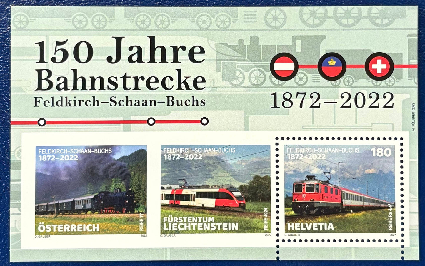 Schweiz – Blockausgabe „100 Jahre Bahnstrecke Feldkirch–Schaan–Buchs“  Block Nr. 94