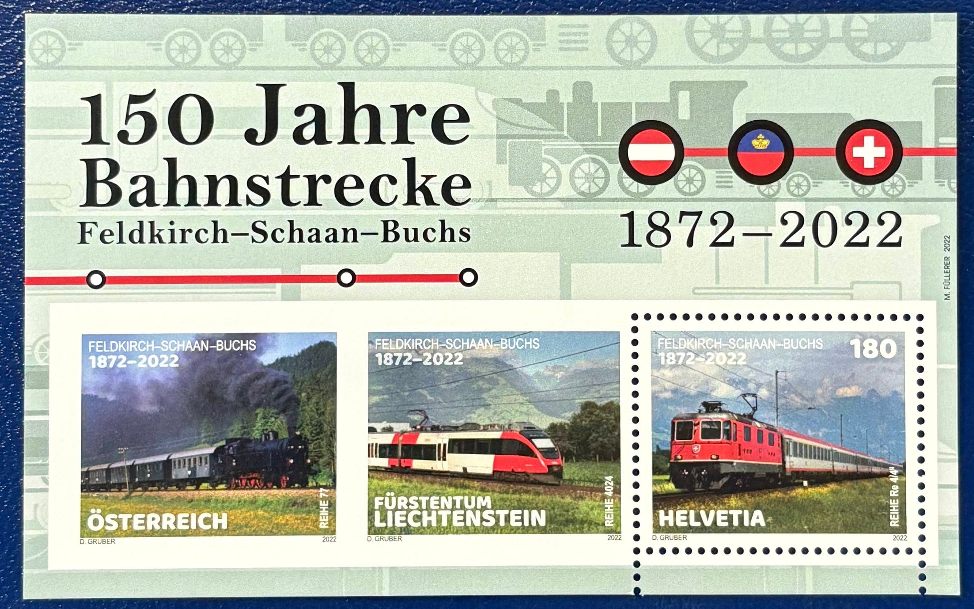 Schweiz – Blockausgabe „100 Jahre Bahnstrecke Feldkirch–Schaan–Buchs“  Block Nr. 94