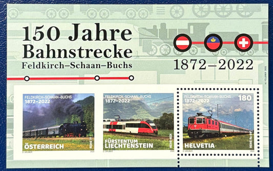 Schweiz – Blockausgabe „100 Jahre Bahnstrecke Feldkirch–Schaan–Buchs“  Block Nr. 94