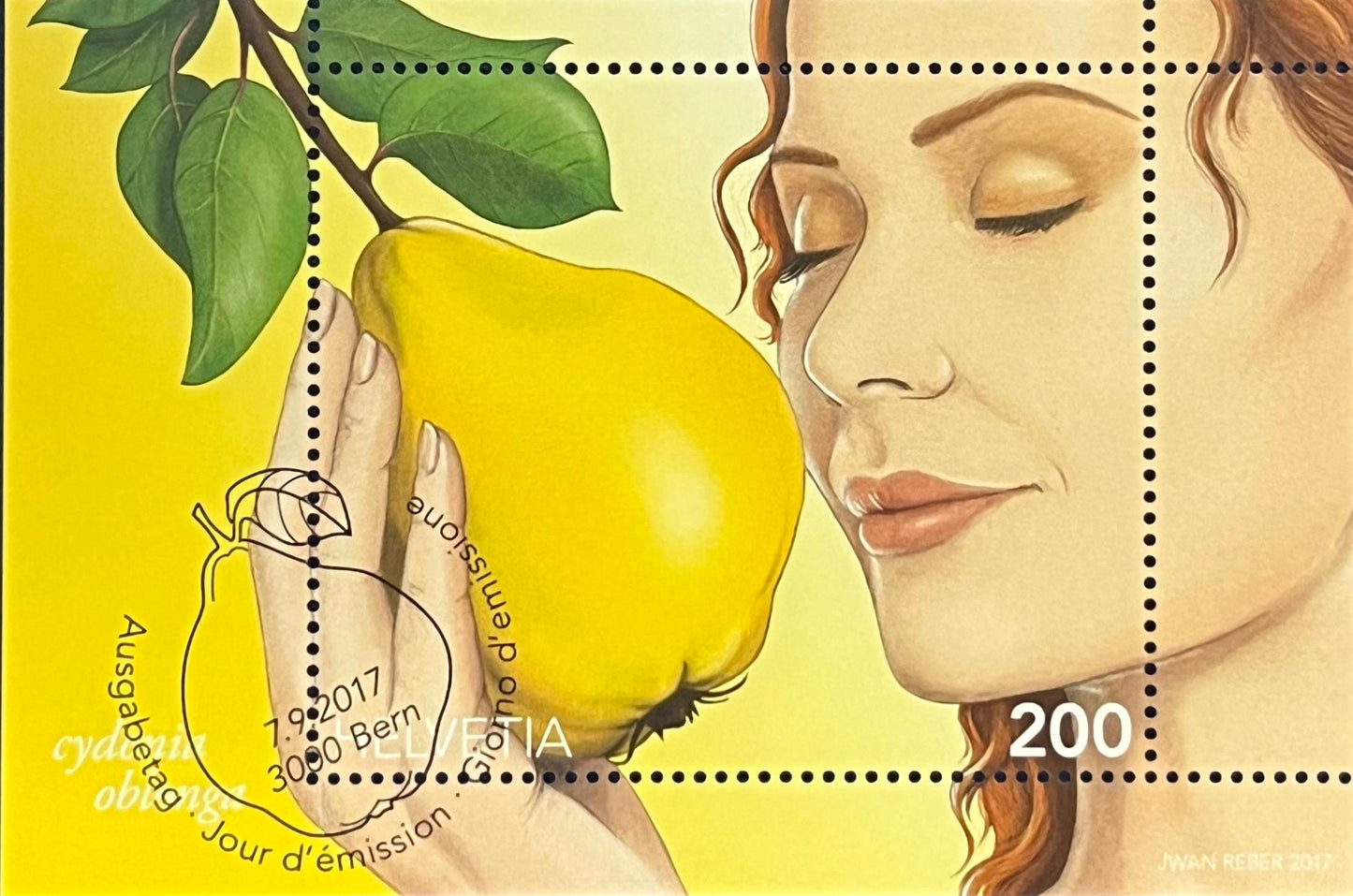 Schweiz Blockausgabe Katalog-Nr. 64 – „Quitte – Obstsorte des Jahres“ – gestempelt
