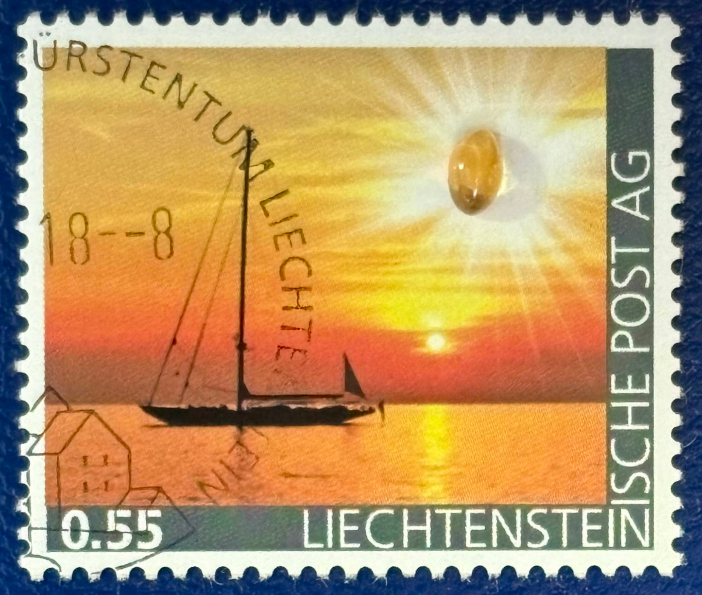 Liechtenstein - Die erste CITRIN-Briefmarke gestempelt