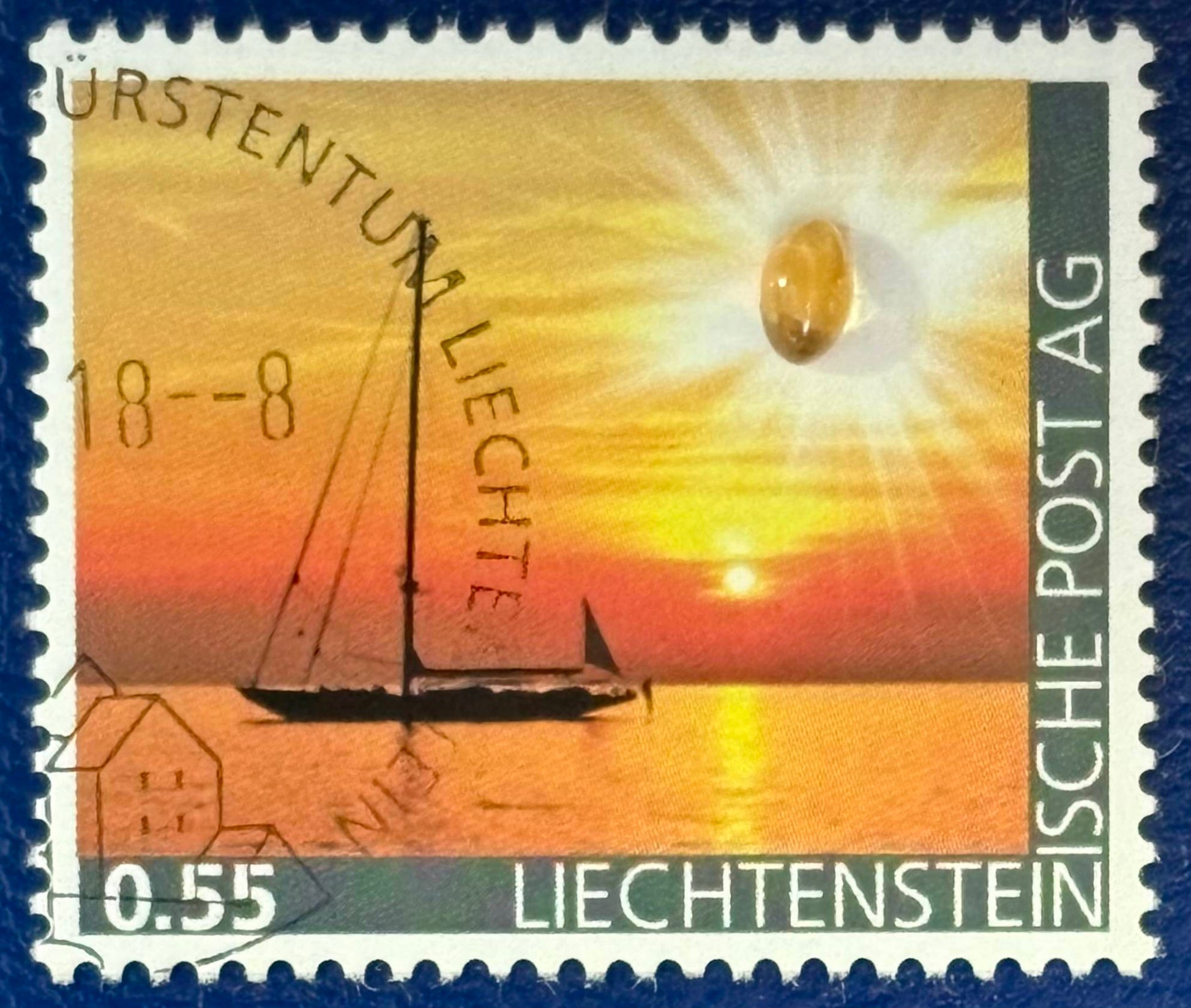 Liechtenstein - Die erste CITRIN-Briefmarke gestempelt