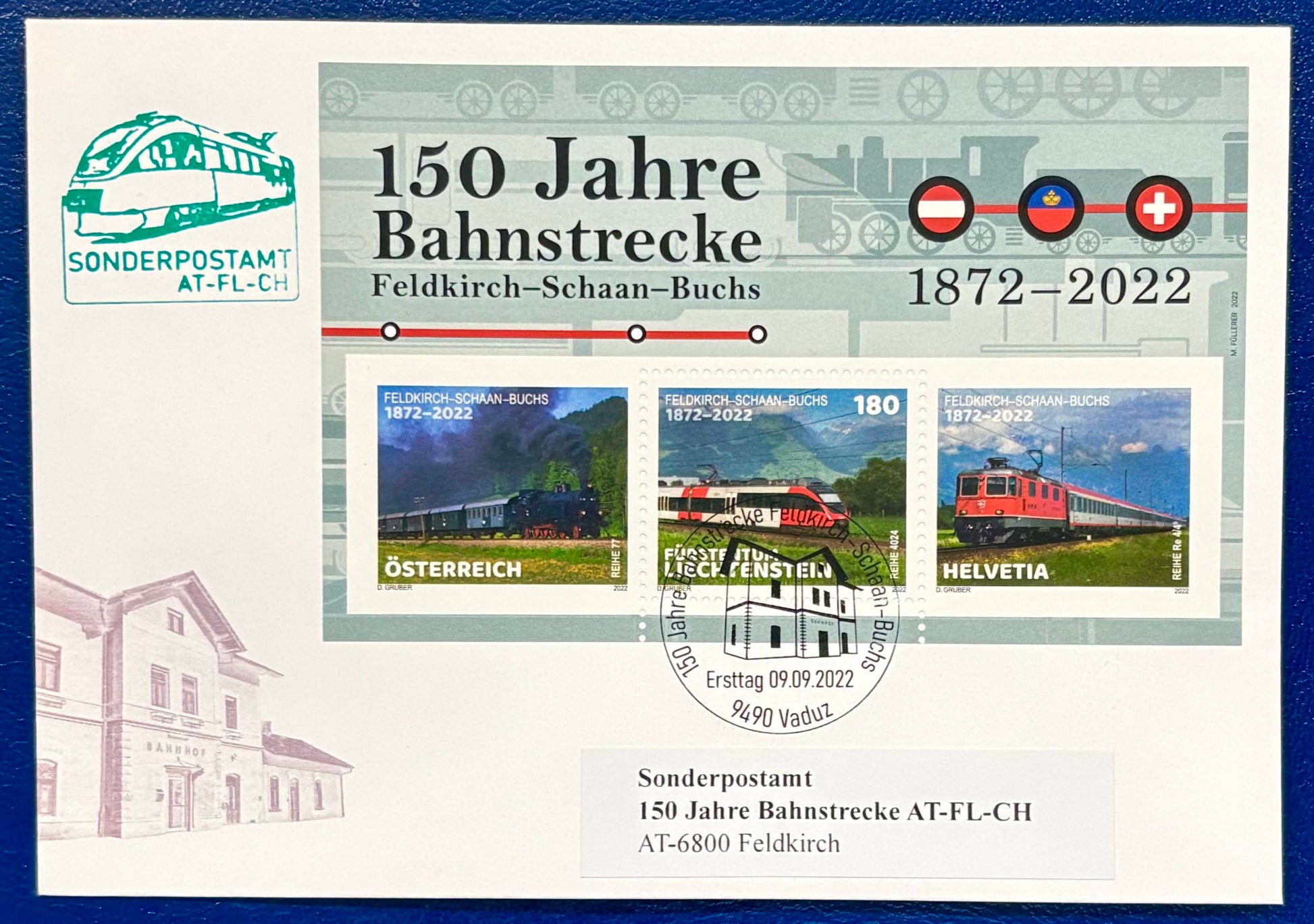 Bahnpost 150 Jahre Bahnstrecke Feldkirch- Schon - Buchs