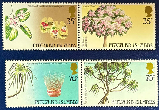 Pitcairn - 4 Werte postfrisch in Zweierstreifen "Bäume"