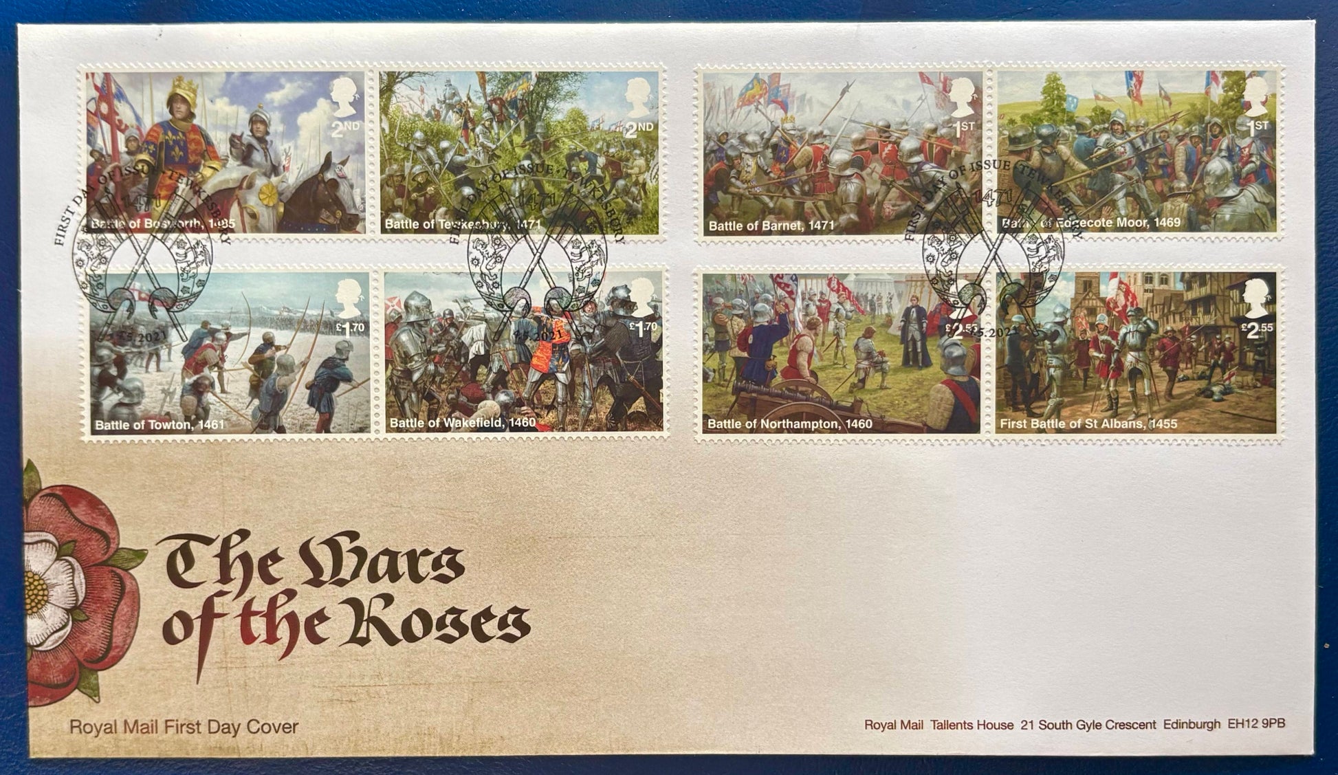 Großbritannien – Ersttagsbrief „Zeit der Rosenkriege“