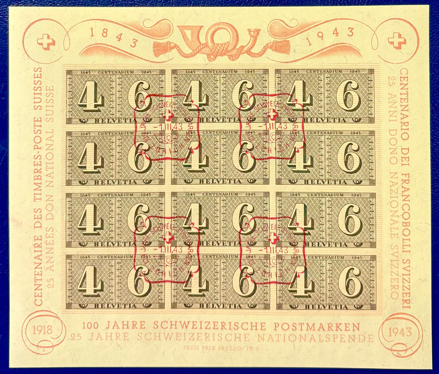 100 Jahre Schweizer Briefmarken - Der größte Block der Schweiz