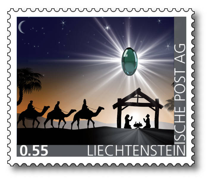 Edelsteine der Philatelie: SMARAGD-Briefmarke postfrisch, Liechtenstein