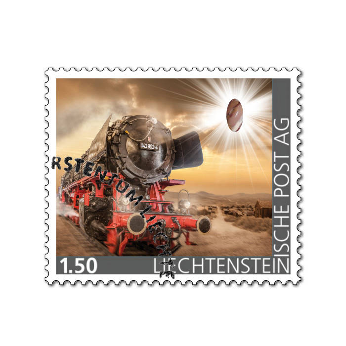 Edelsteine der Philatelie: MOOKAIT-Briefmarke gestempelt, Liechtenstein
