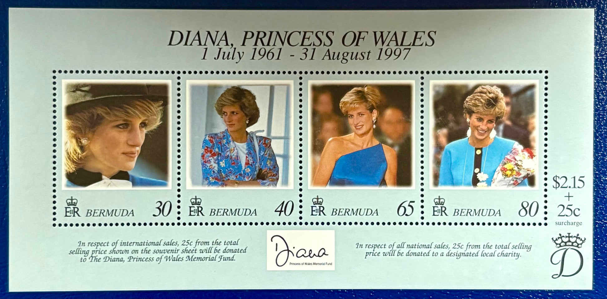 Bermuda - Block 8 postfrisch "Tod von Prinzessin Diana"