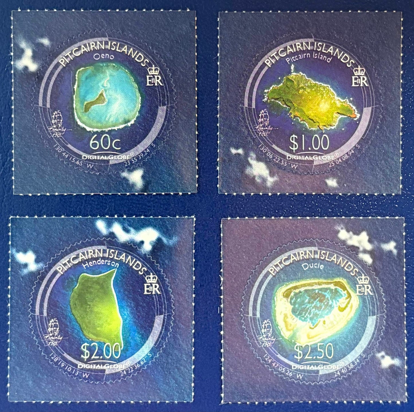 Pitcairn - 4 Werte postfrisch "Satellitenbilder der Pitcairn-Inseln"