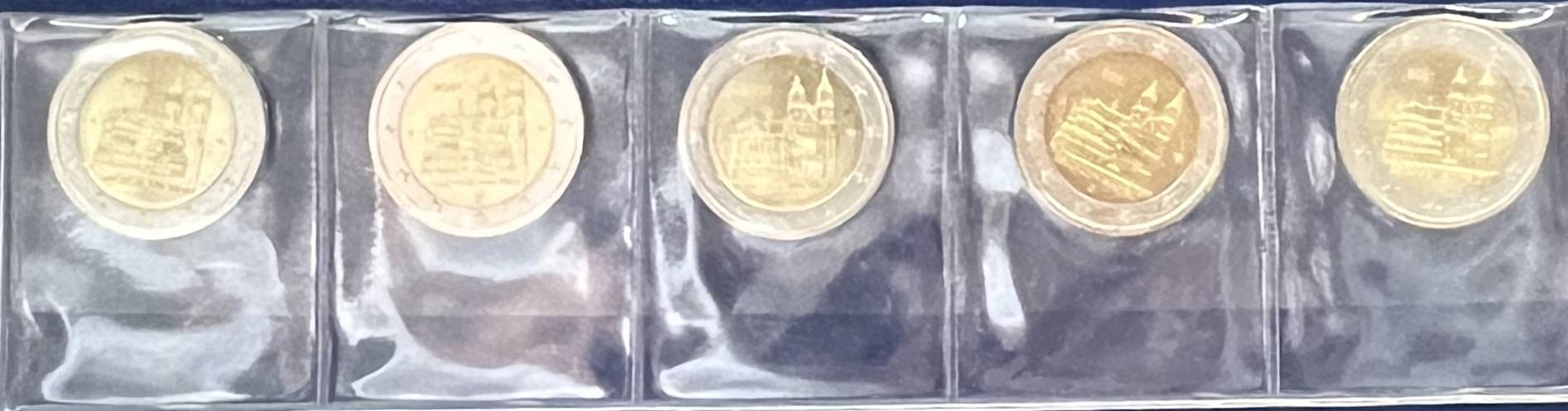 2-Euro-Gedenkmünzenset 2021 – Magdeburger Dom Sachsen-Anhalt – 5 Prägezeichen