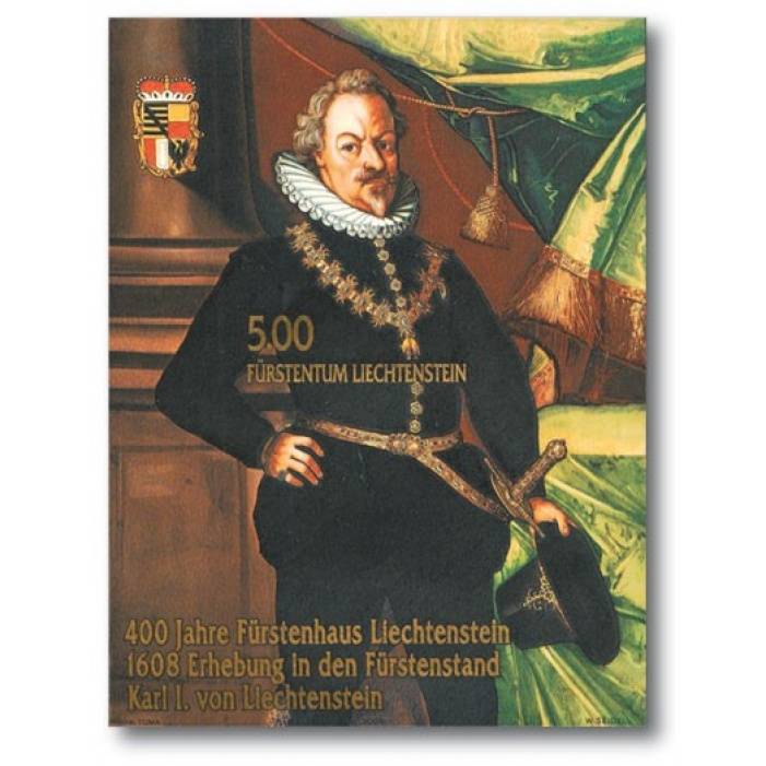 Liechtenstein -400 Jahre Fürstenhaus Liechtenstein -Block ungezähnt postfrisch, Katalog-Nr. 1432 IB