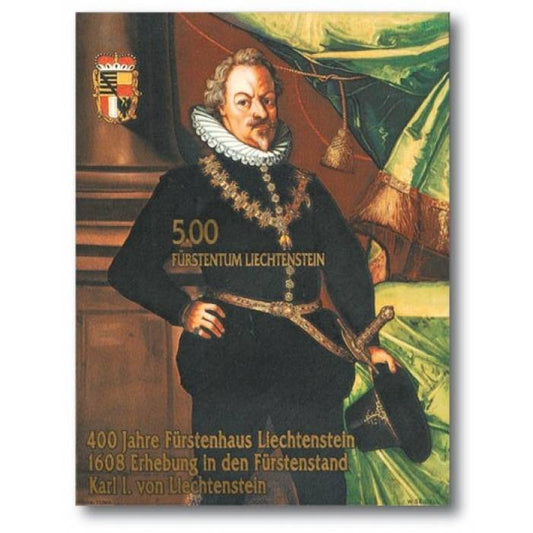 Liechtenstein -400 Jahre Fürstenhaus Liechtenstein -Block ungezähnt postfrisch, Katalog-Nr. 1432 IB