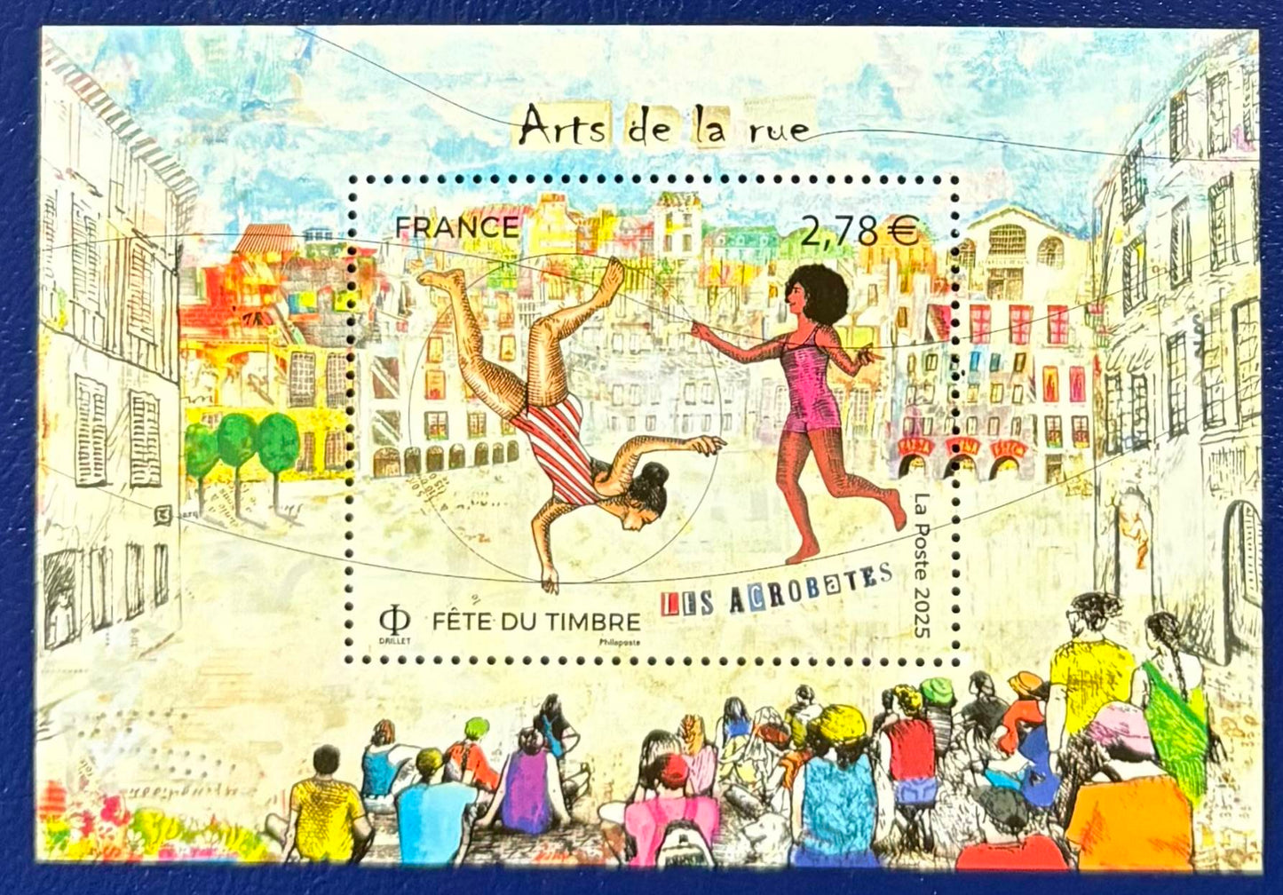 „Straßenkunst in Farbe! Akrobaten, Action, Frankreich – ein Sammlerstück voller Leben!“