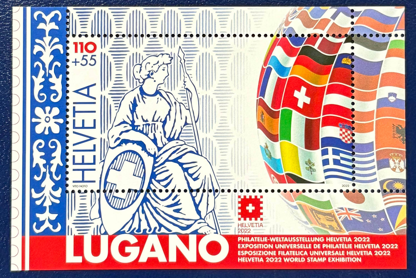 Schweiz – Block 82 „Internationale Briefmarkenausstellung HELVETIA 2022, Lugano“