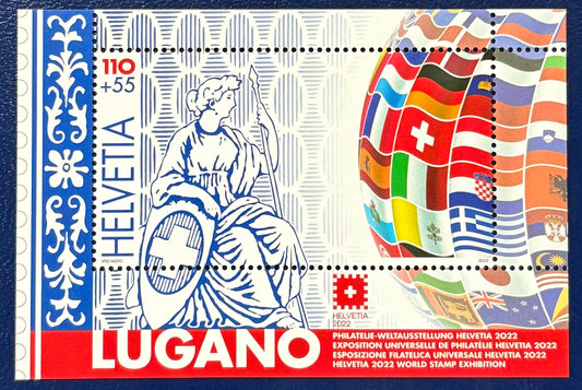 Schweiz – Block 82 „Internationale Briefmarkenausstellung HELVETIA 2022, Lugano“