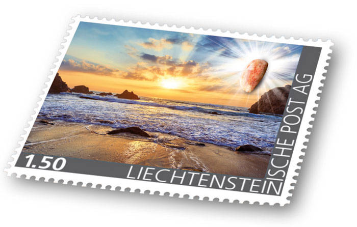 Edelsteine der Philatelie: SONNENSTEIN-Briefmarke postfrisch, Liechtenstein