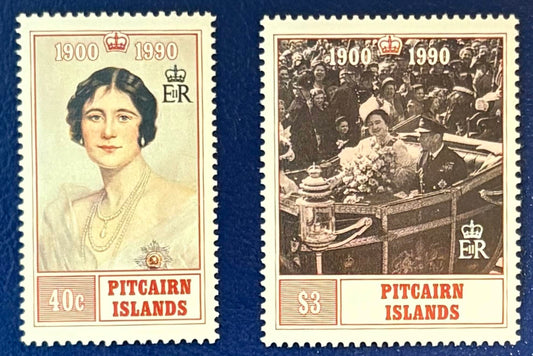 Pitcairn - 2 Werte postfrisch "90 Geburtstag von Königinmutter Elisabeth"