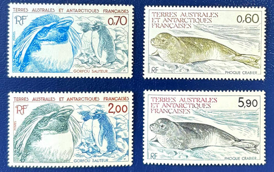 Französische Gebiete der Antarktis - Tiere der Antarktis 4 Werte postfrisch