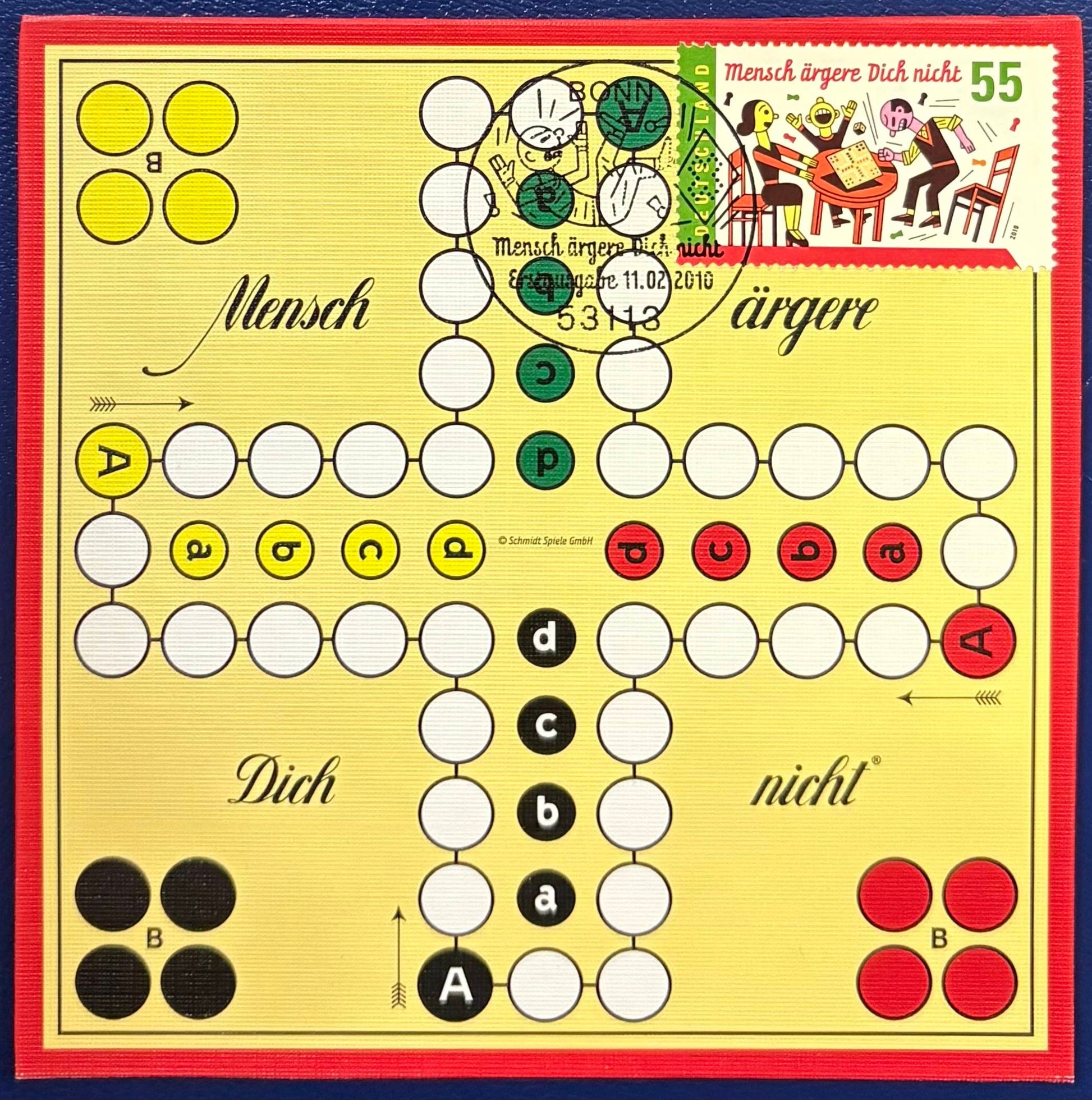 Mensch ärgere Dich nicht, Deutschland, Original Spielebrett mit Sondermarke