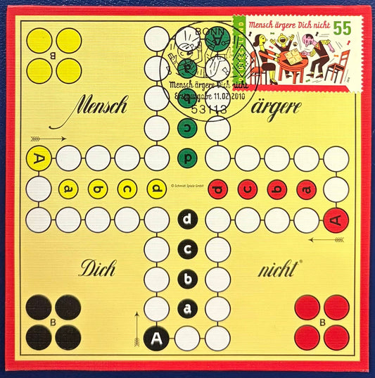 Mensch ärgere Dich nicht, Deutschland, Original Spielebrett mit Sondermarke