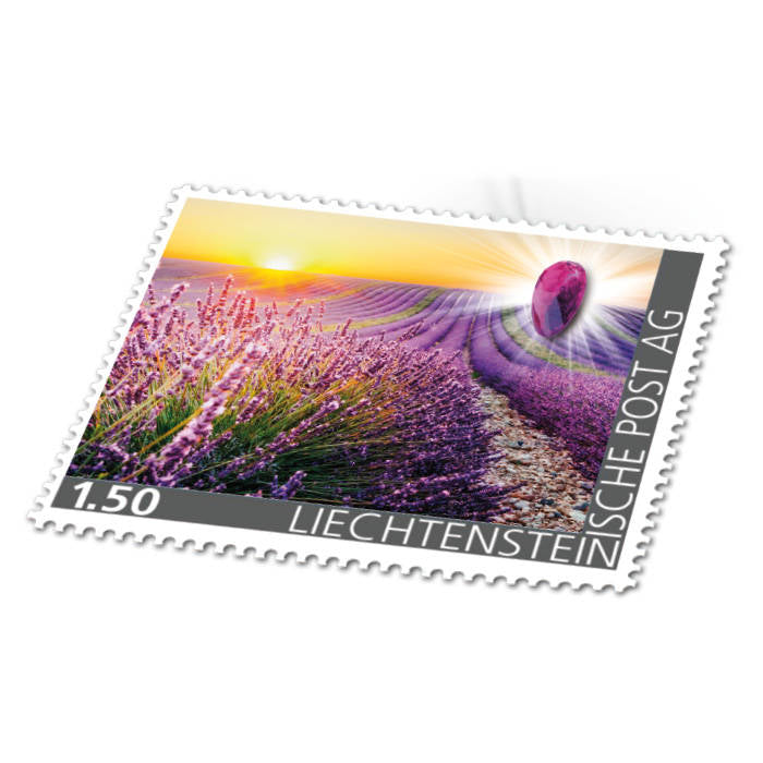 Edelsteine der Philatelie: RHODOLITH-Briefmarke postfrisch, Liechtenstein