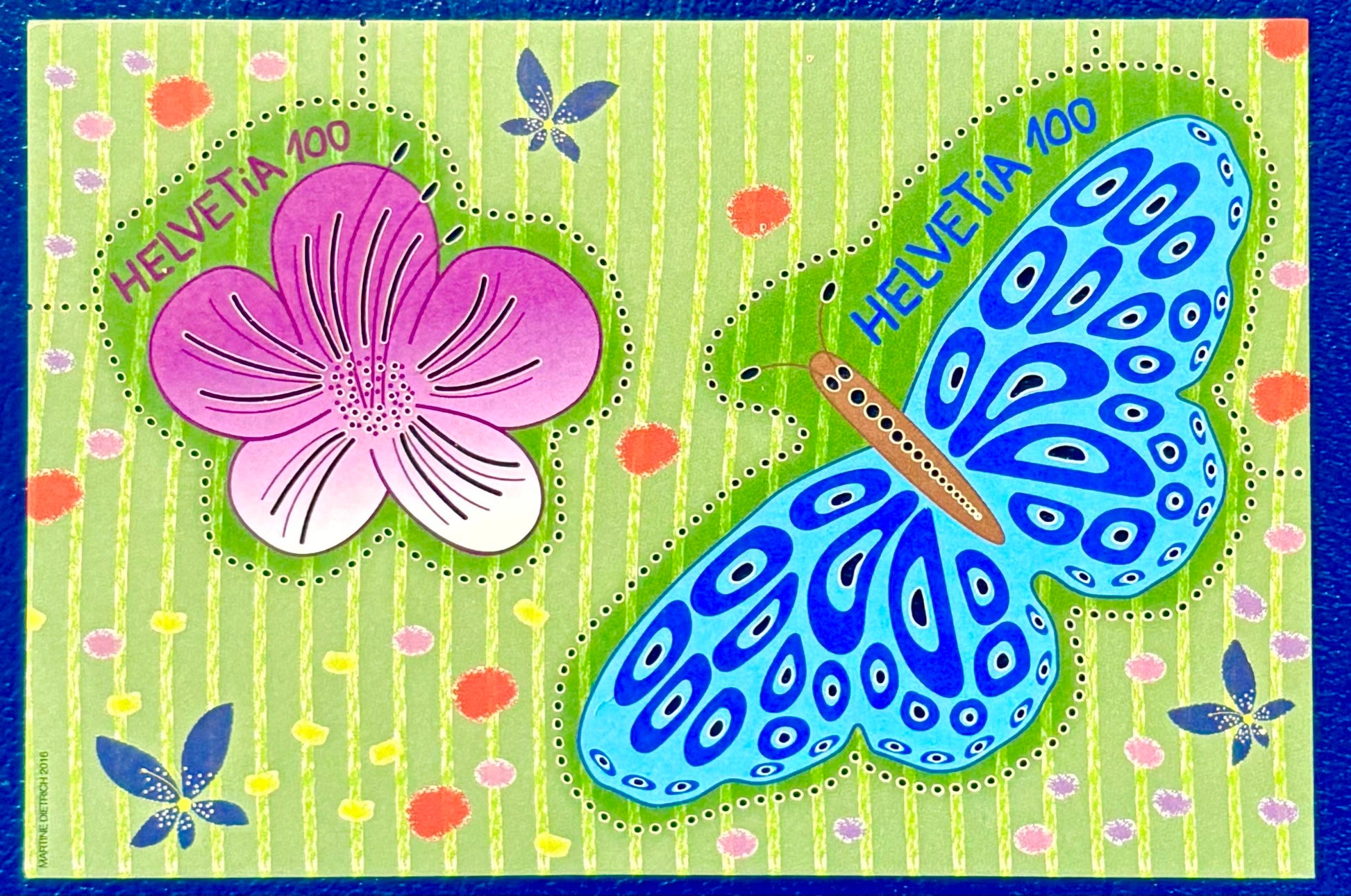 SCHWEIZ BLOCK 62 – Postfrisch  – Laserschnitt 2016 – Blume & Schmetterling