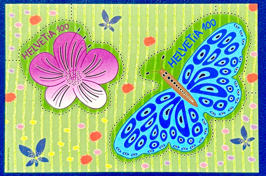 SCHWEIZ BLOCK 62 – Postfrisch  – Laserschnitt 2016 – Blume & Schmetterling
