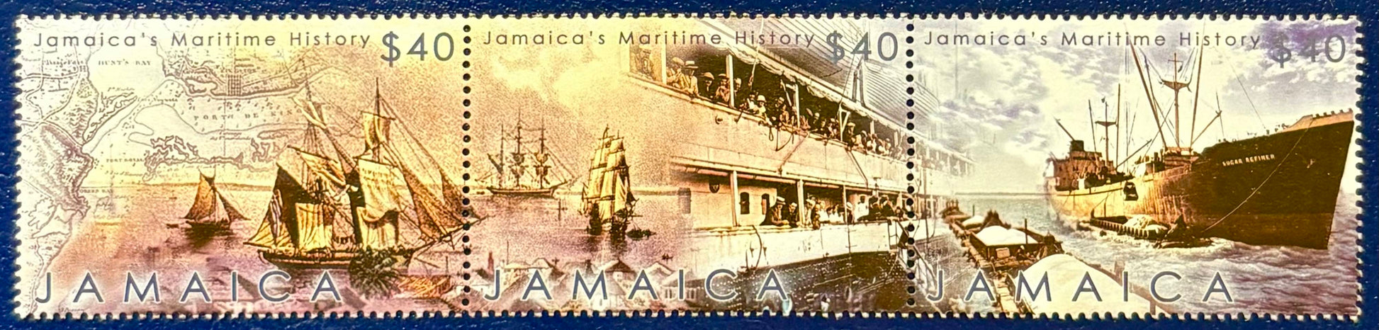 Jamaika - 3 Werte postfrisch "Maritime Geschichte Jamaikas"