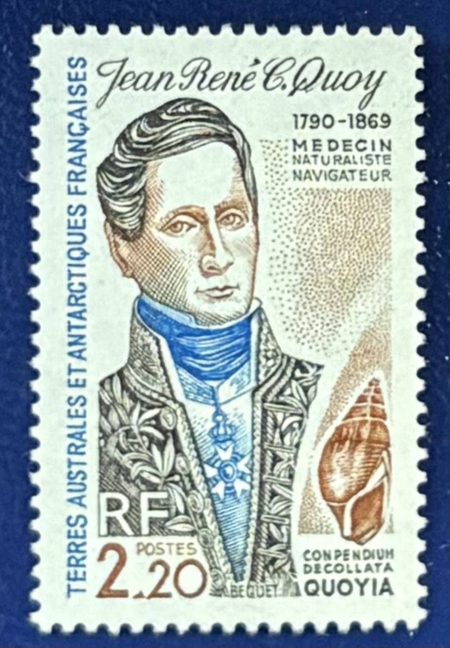 Französische Gebiete in der Antarktis - Einzelwert "200. Geburtstag von Jean René C. Quoy""
