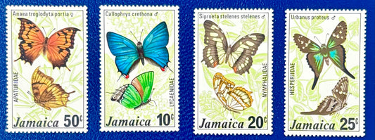 Jamaika - 4 Werte postfrisch "Schmetterlinge"
