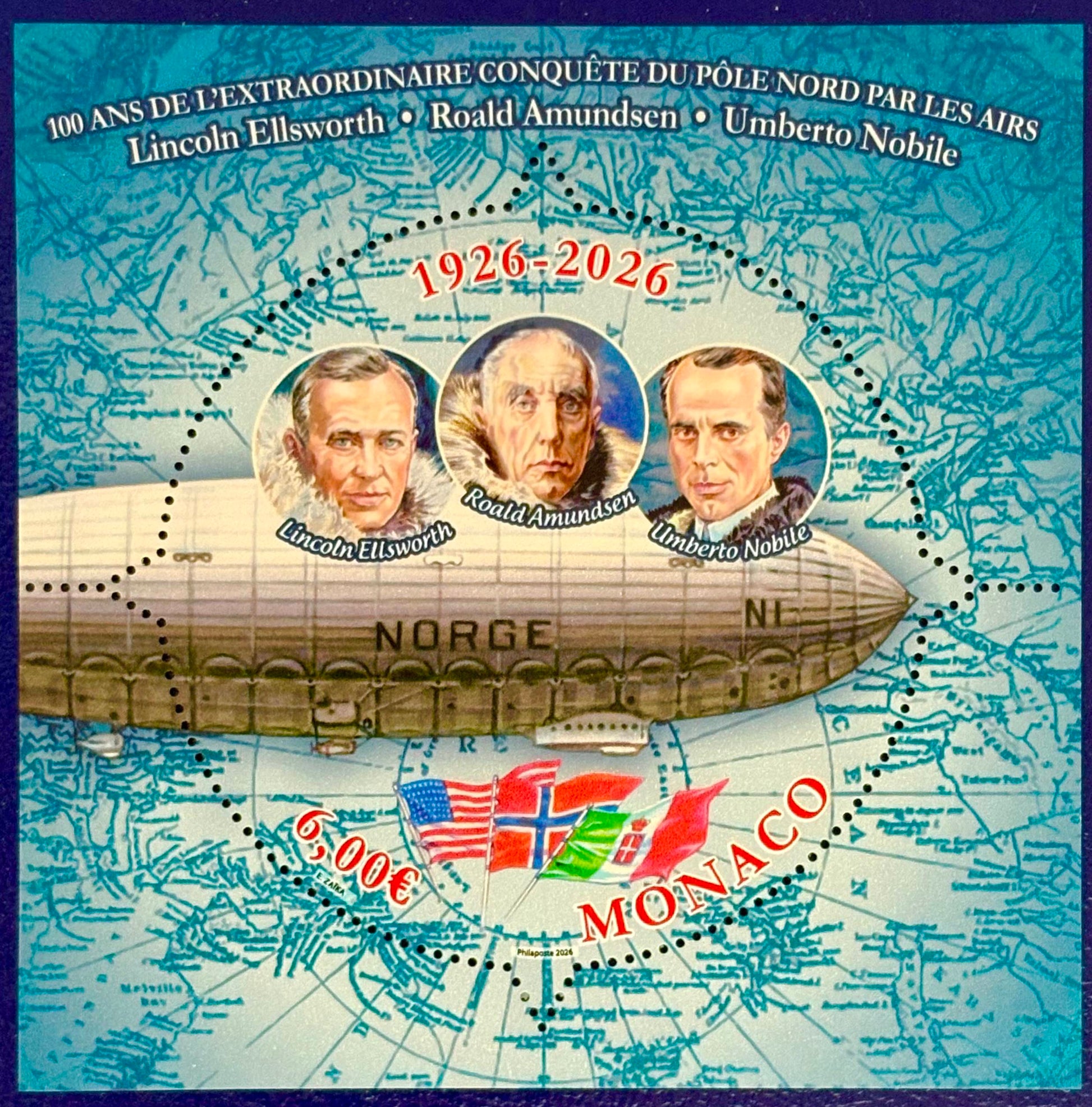 100 Jahre Nordpolexpedition von Roald Amundsen und sein Luftschiff "NORGE"